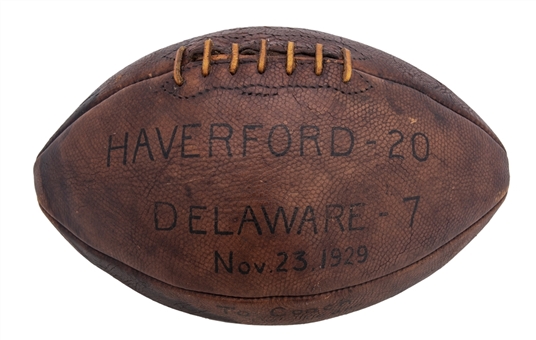 1929 Spalding Haverford College vs University of Delaware Trophy Football 